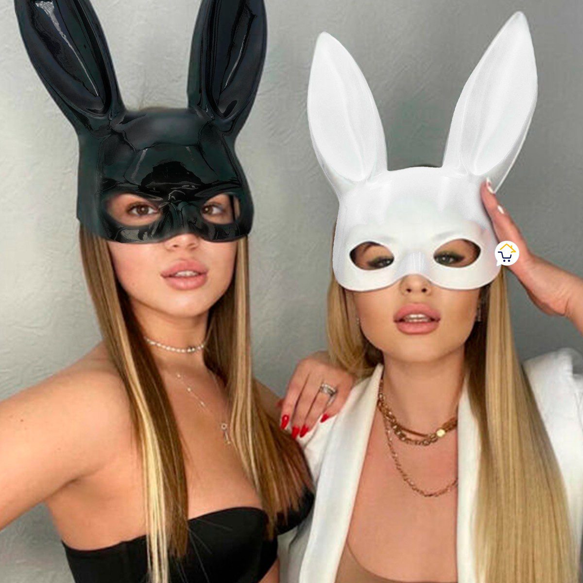 Mascara Coneja Mujer Sexy Media Cara Halloween Accesorio Disfraz PG395