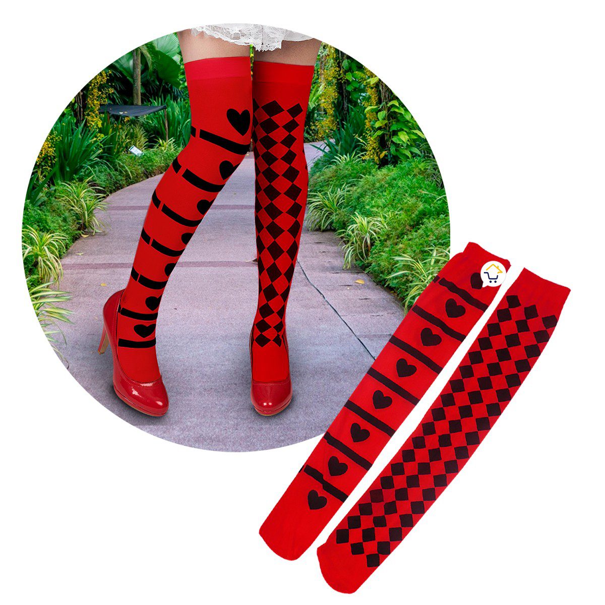 Medias Largas Arlequín Bucaneras Accesorio Halloween Adulto Disfraz BJ152