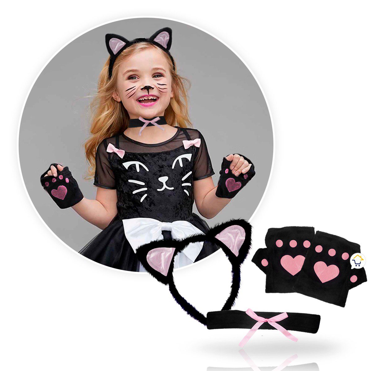 Kit Accesorios Gata Disfraz Halloween Fiesta Disfraces FS9019