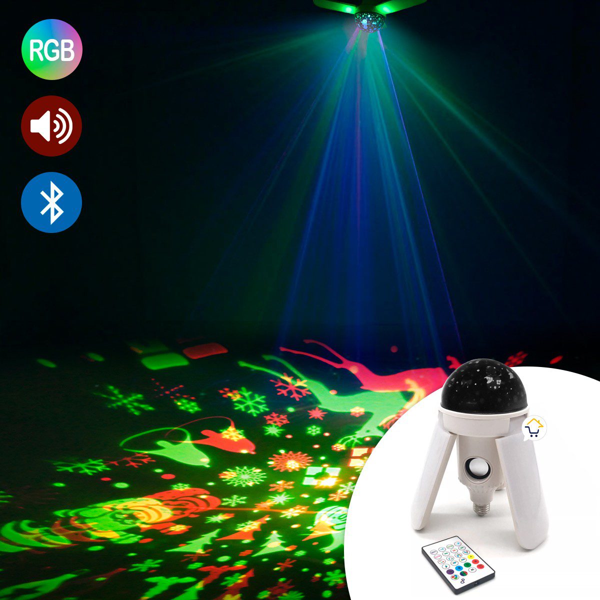 Bombillo Parlante Lámpara Led RGB Bluetooth Control Remoto CRD
