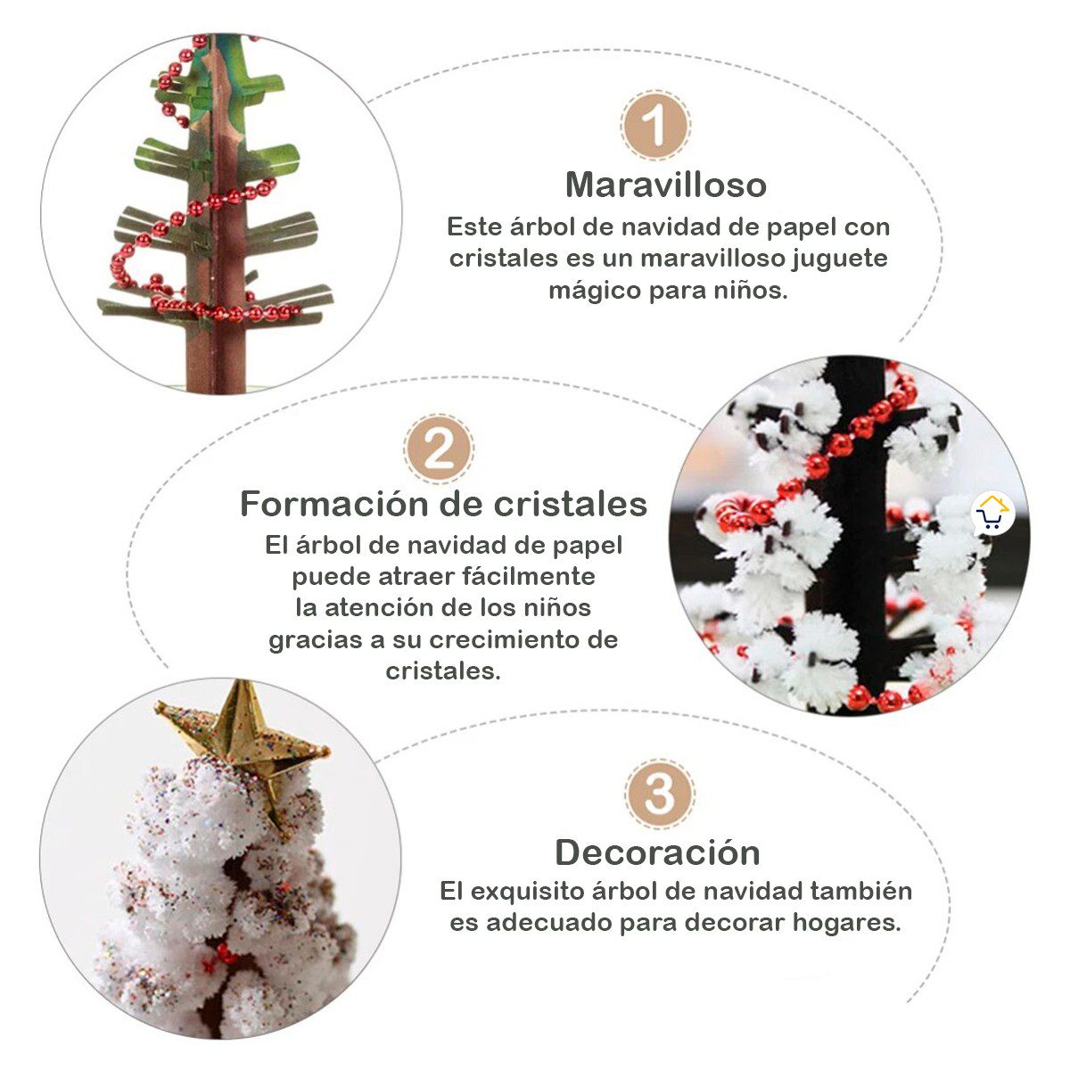 Árbol De Navidad Mágico Decoración Florece Cristal ANM01