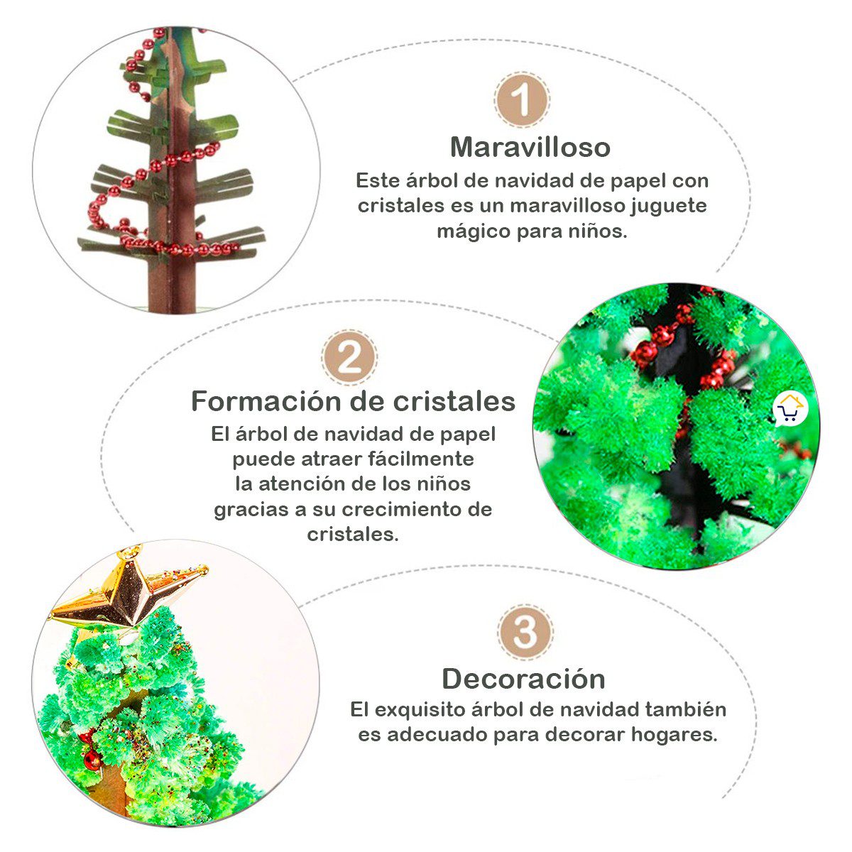 Árbol De Navidad Mágico Decoración Florece Cristal ANM01