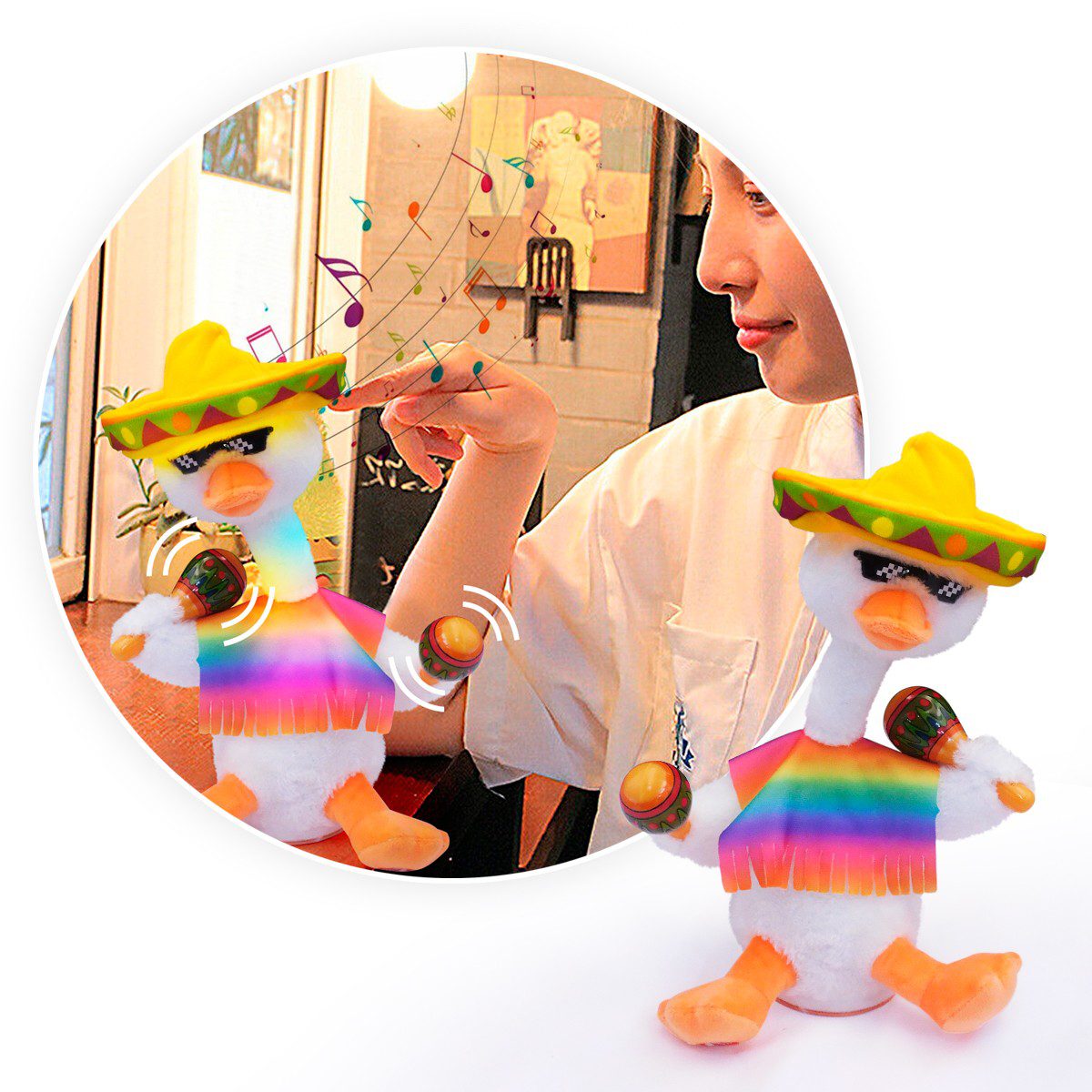 Pato Bailarín Peluche Parlante Música Juguete Didáctico PLC034