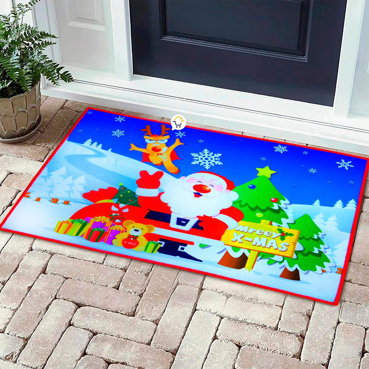 Tapete Navideño Antideslizante Multiusos Estampado Navidad FM0202
