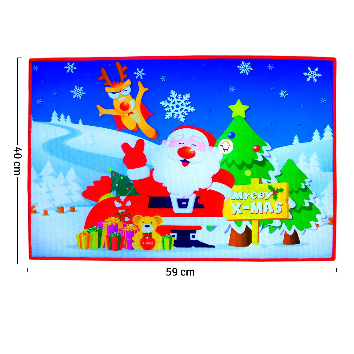 Tapete Navideño Antideslizante Multiusos Estampado Navidad FM0202