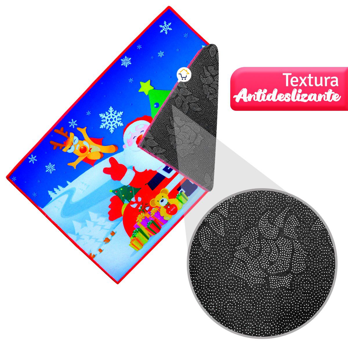 Tapete Navideño Antideslizante Multiusos Estampado Navidad FM0202
