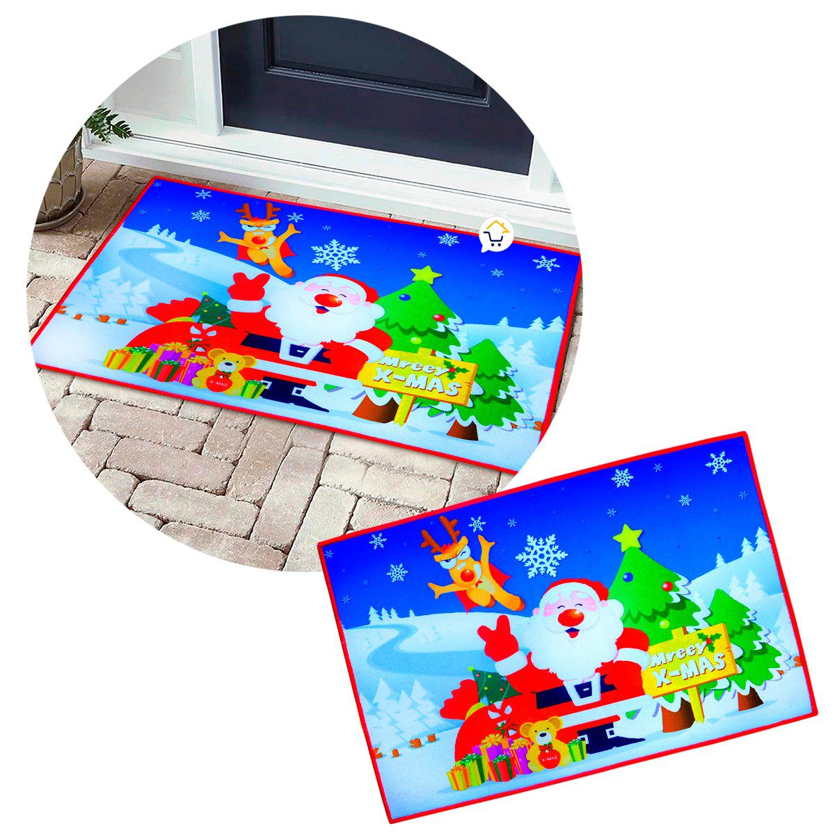 Tapete Navideño Antideslizante Multiusos Estampado Navidad FM0202