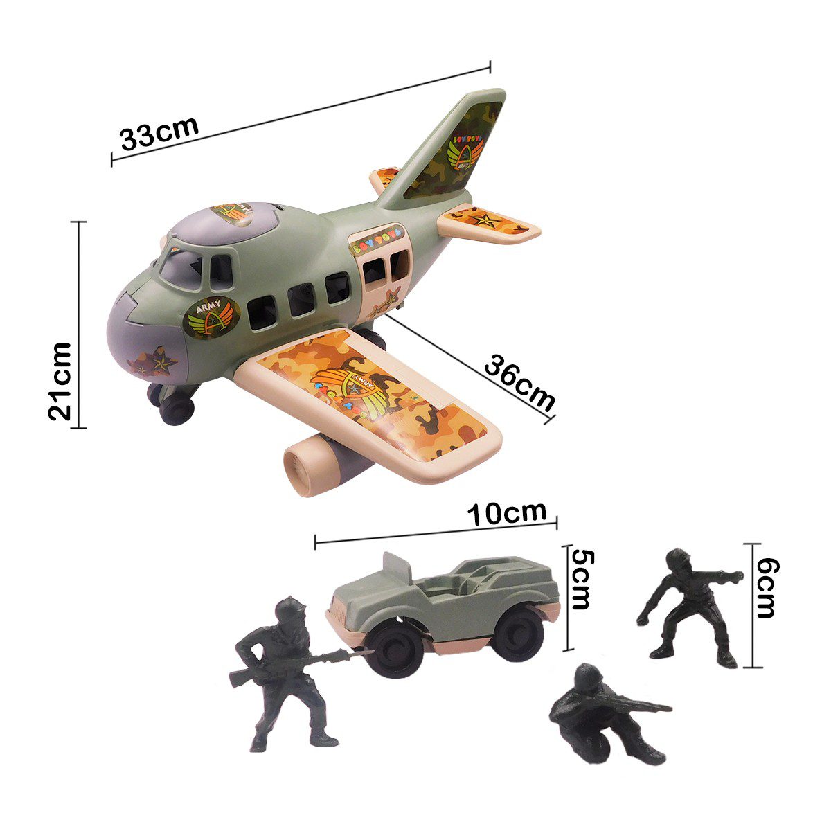 Avión Militar Luz y Sonido Juguete Infantil Carro Figuras PF450