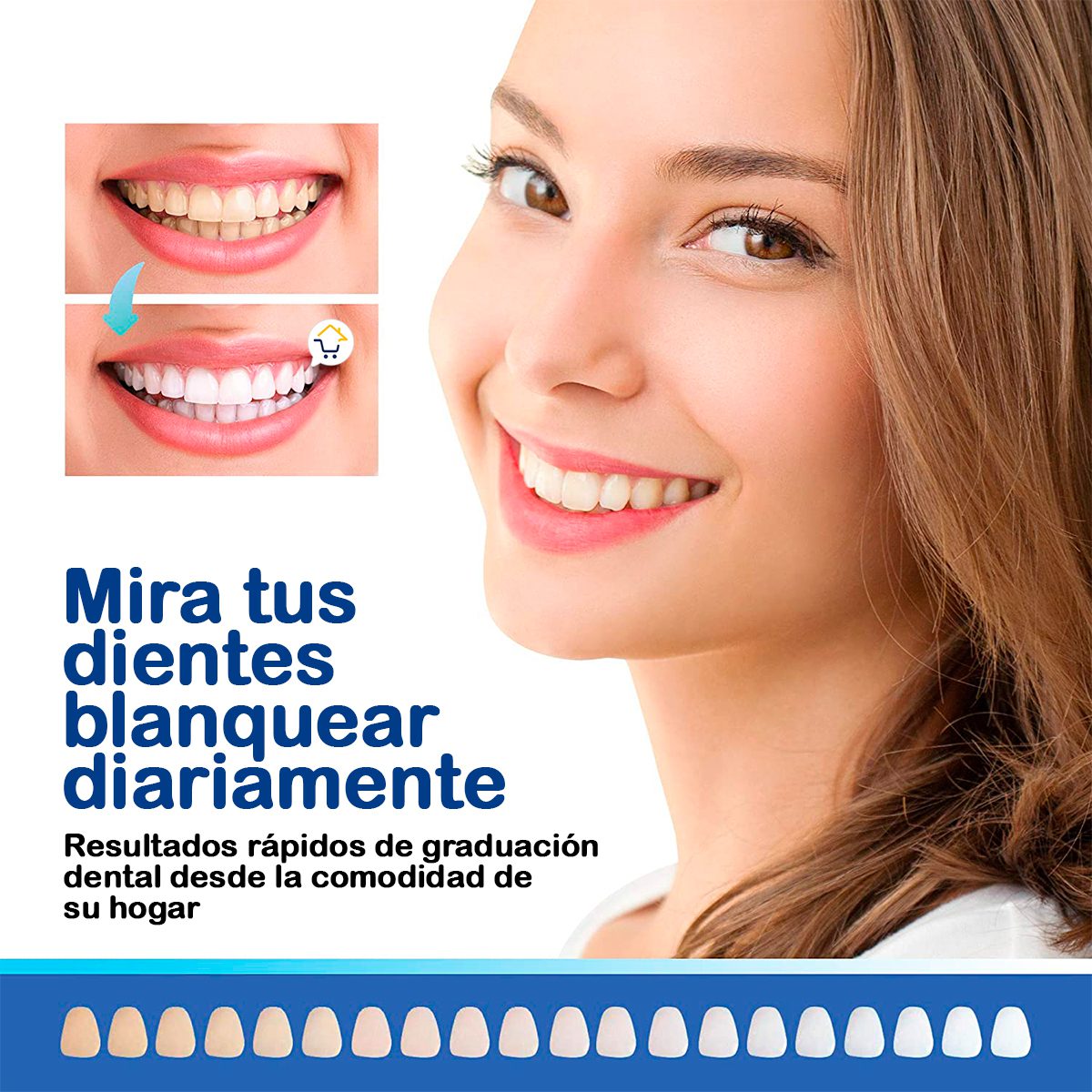 Tiras blanqueadoras de dientes 7 Piezas pegatina cuidado Dental 73D