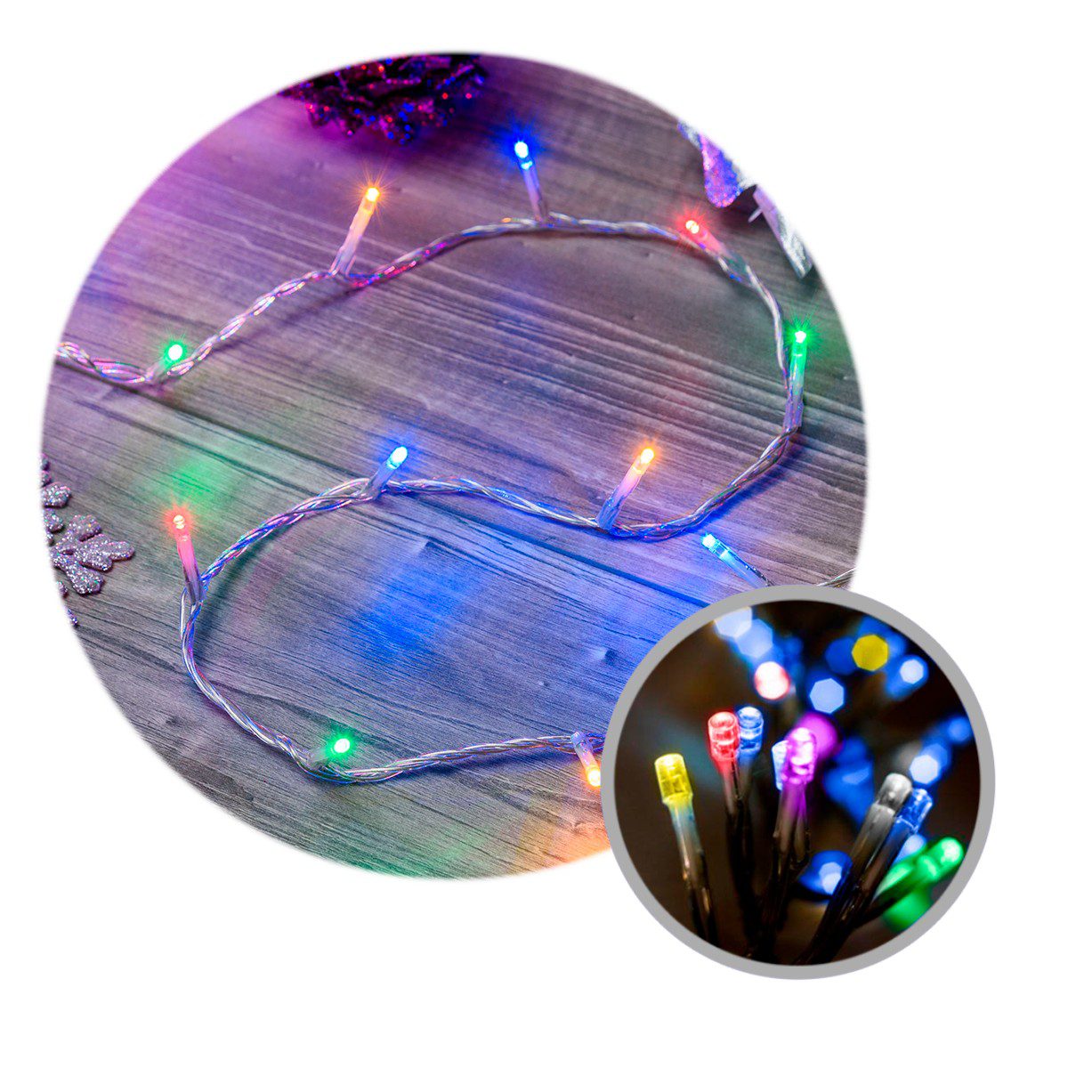 Extensión Luz LED Lineal 100 Luces 6 M. Navidad Multicolor 1423