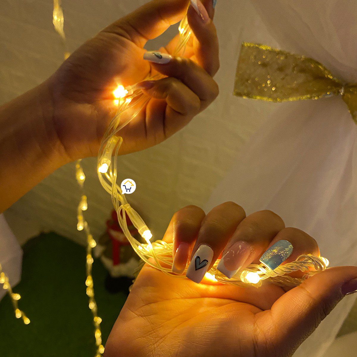 Cascada 6X2 Metros 768 LED Luces Navidad Cálida 2040