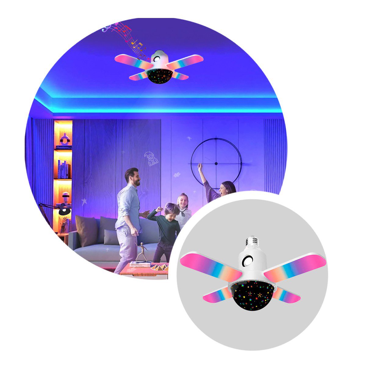 Bombillo Parlante Lámpara Led RGB Bluetooth Control Remoto CRD-Y50W