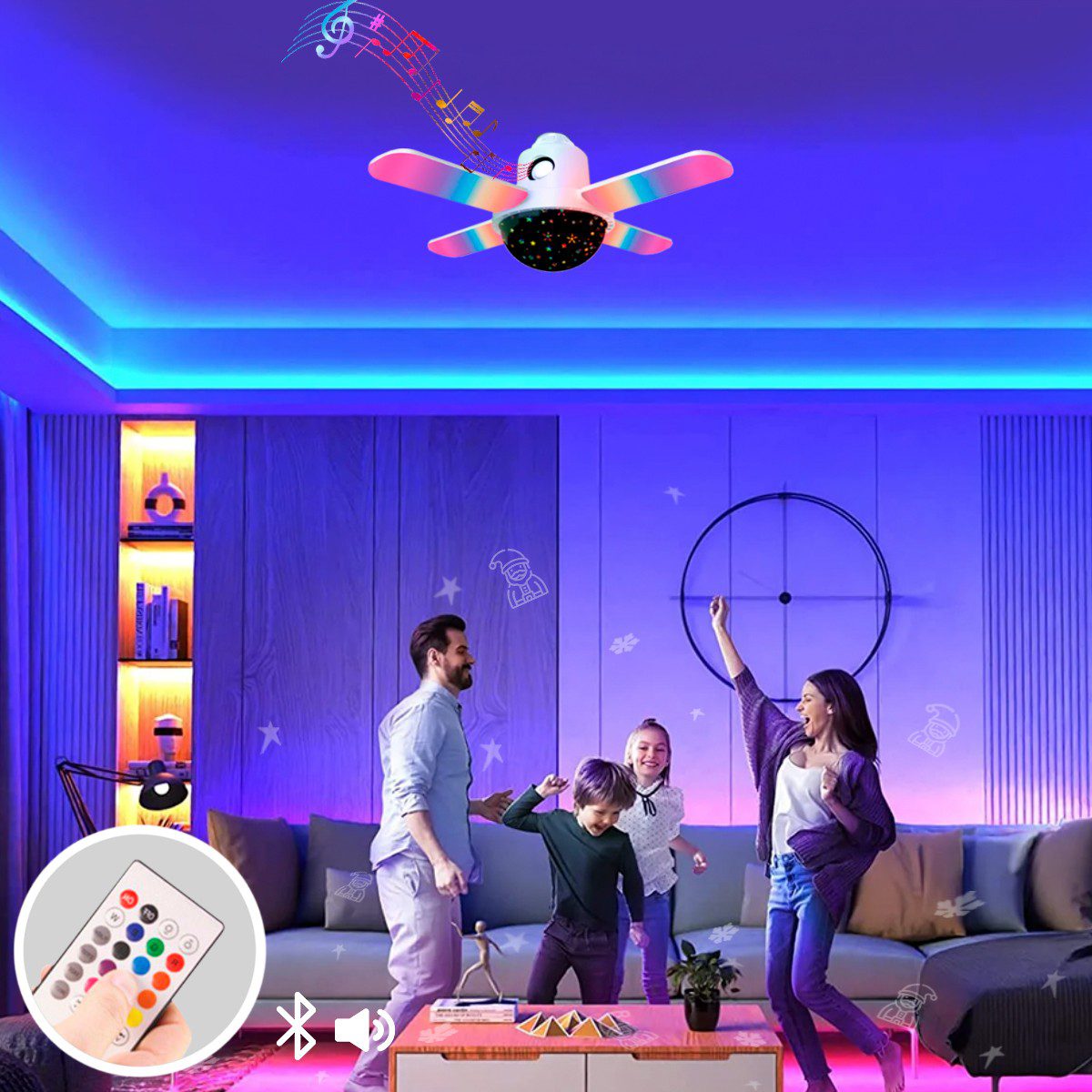 Bombillo Parlante Lámpara Led RGB Bluetooth Control Remoto CRD-Y50W