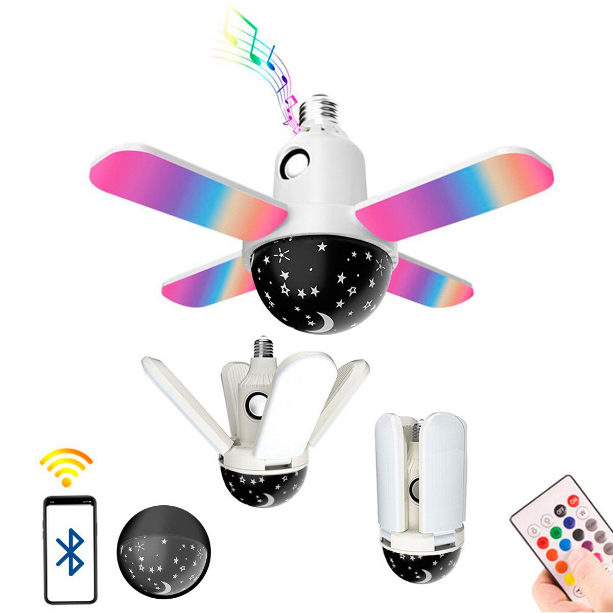 Bombillo Parlante Lámpara Led RGB Bluetooth Control Remoto CRD-Y50W