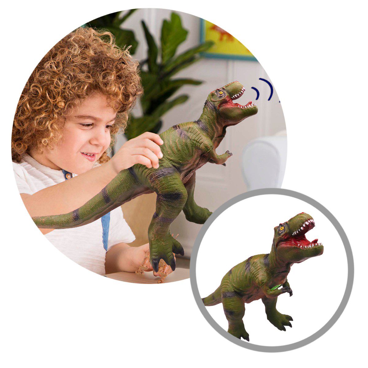 Figura Dinosaurio Tiranosaurio Rex Grande Sonidos Detalles Pintura K7474020