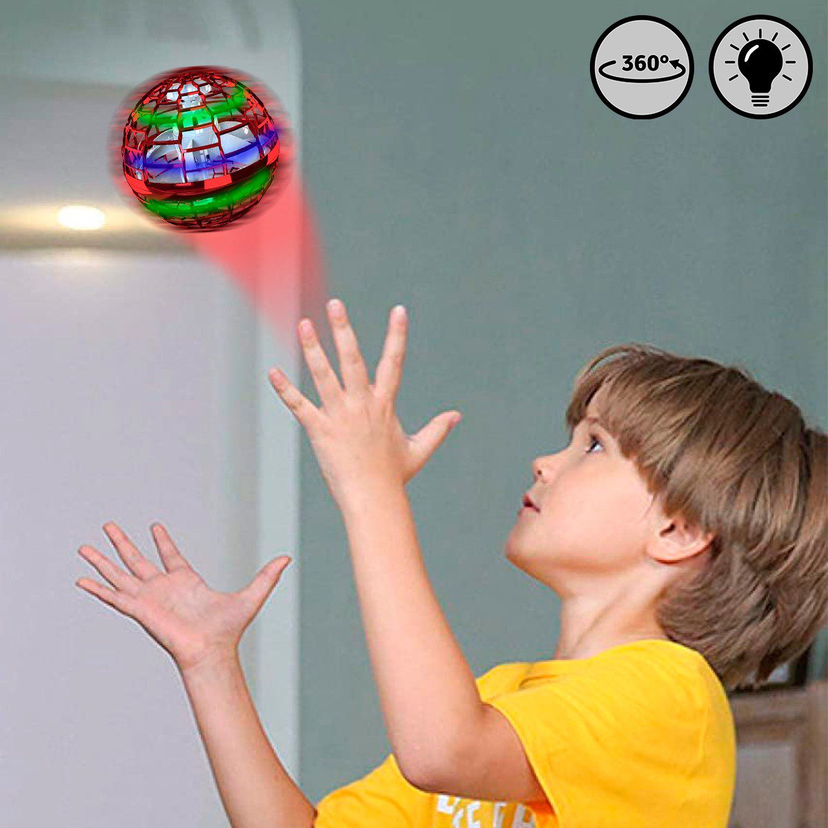 Dron Esfera Bumerang Led Recargable Juguete Infantil 988