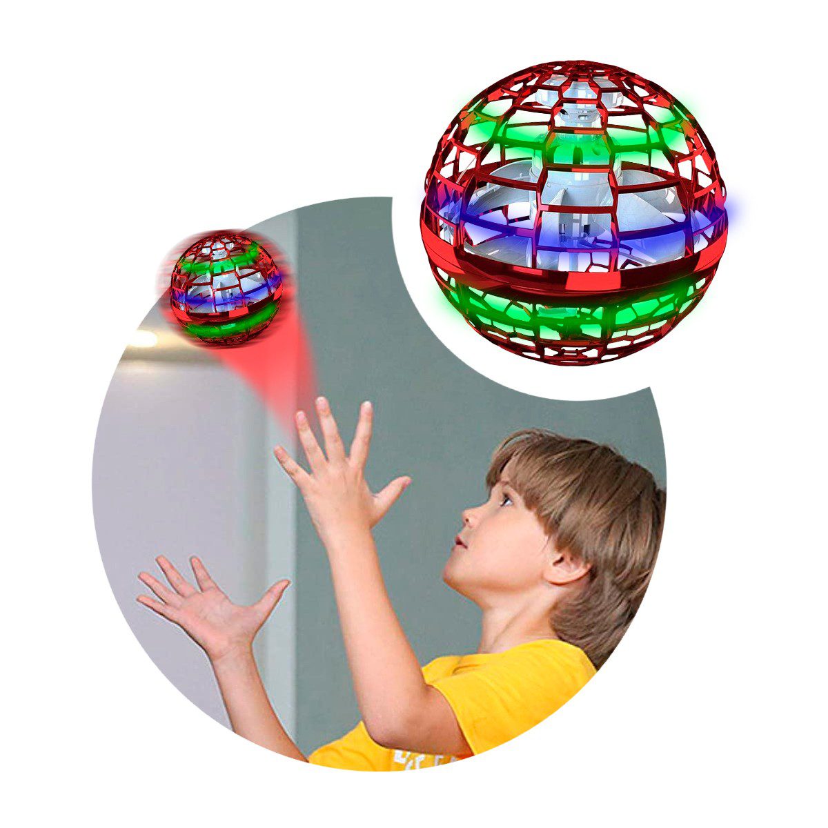 Dron Esfera Bumerang Led Recargable Juguete Infantil 988