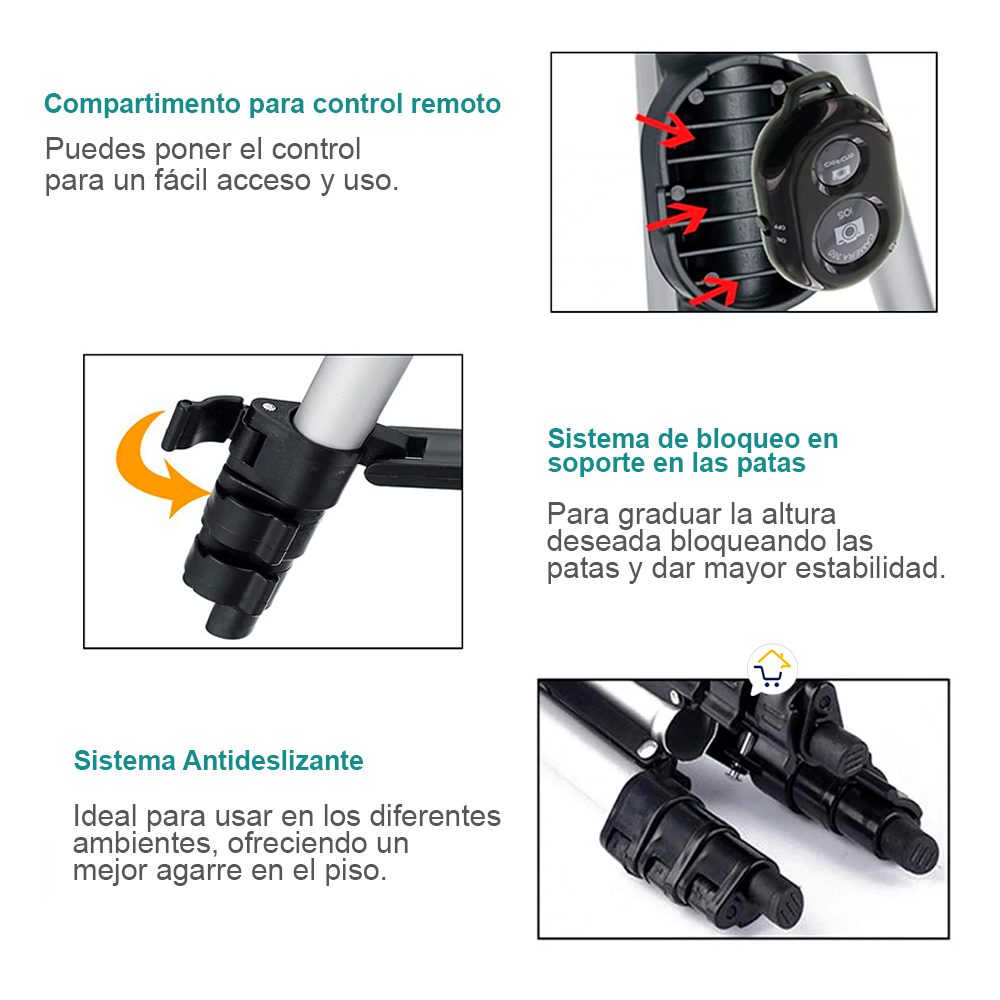Trípode Soporte Celular Cámara Fotos Control Remoto 3888