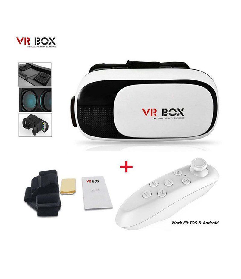 botón Pasivo suficiente Gafas Realidad Virtual 3D VR Box + Control Bluetooth Juegos Celular Ví –  Cómpralo en casa