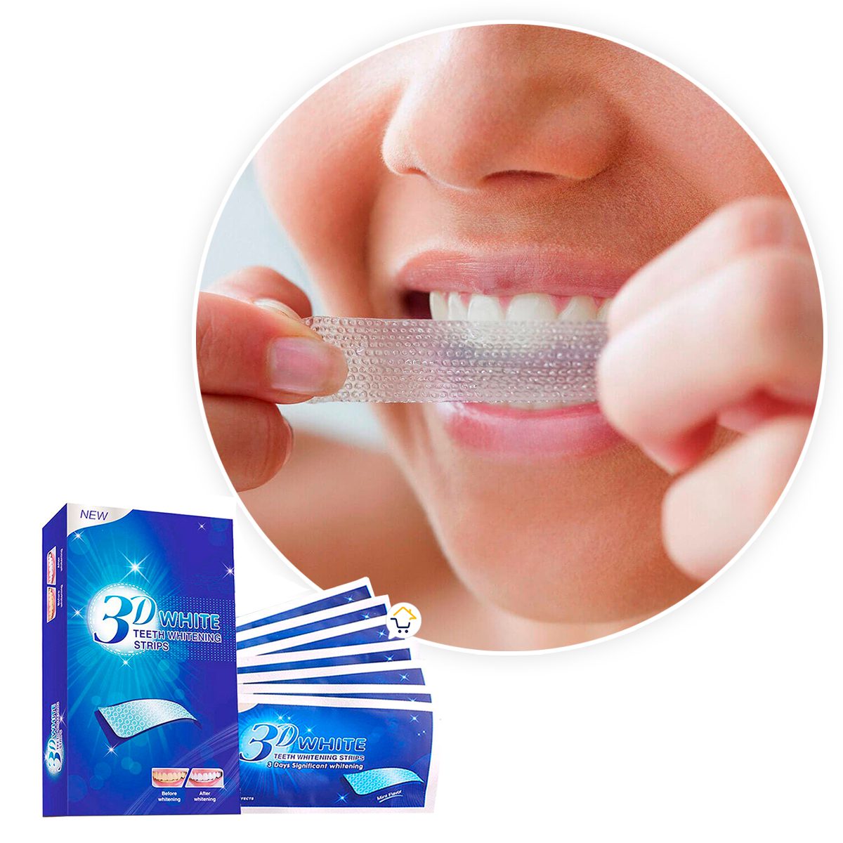 Tiras blanqueadoras de dientes 7 Piezas pegatina cuidado Dental 73D