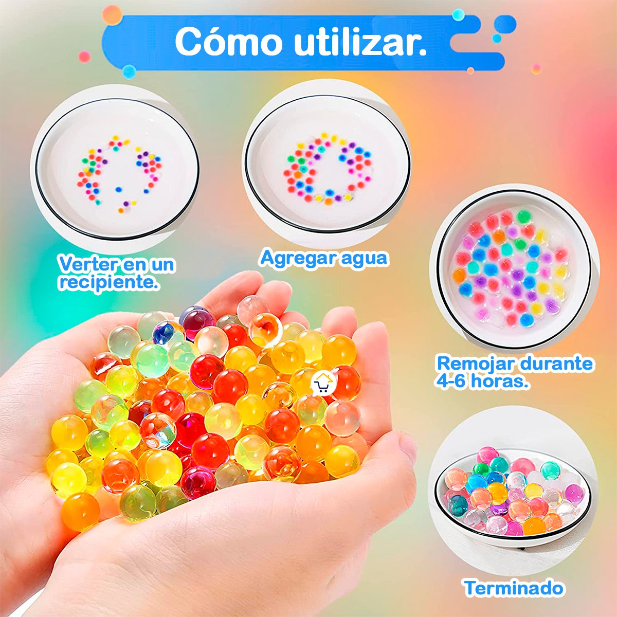 Perlas Hidrogel X2400 Bolas Decoración Agua Munición Multicolor JS2203