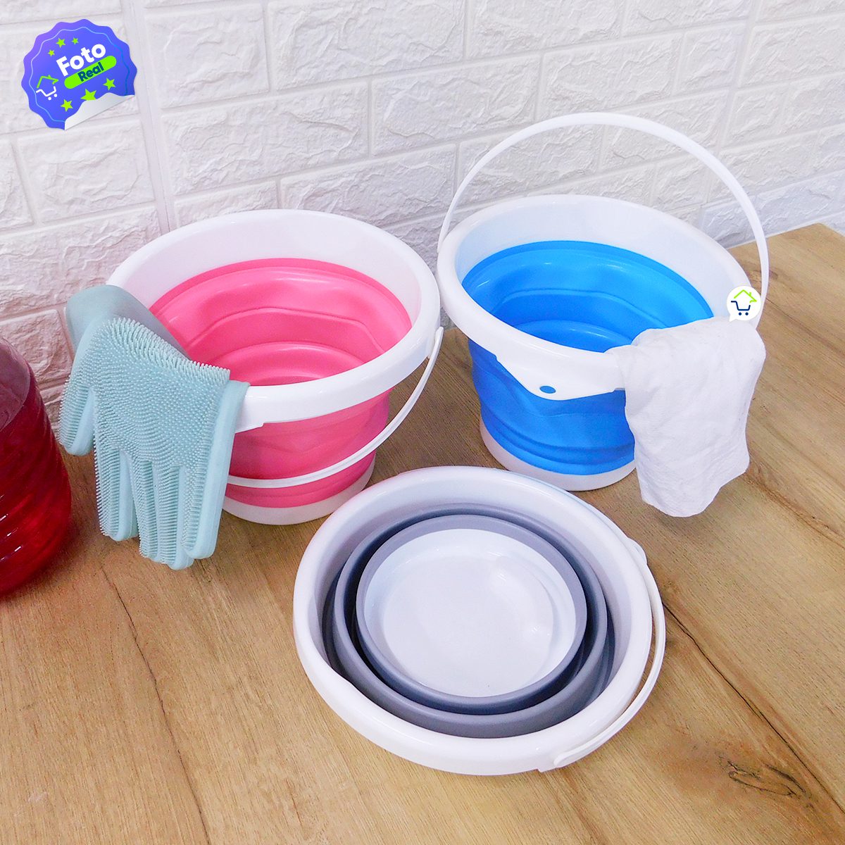 Balde Silicona Plegable Multiusos Cubeta Contenedor Retráctil ML2130