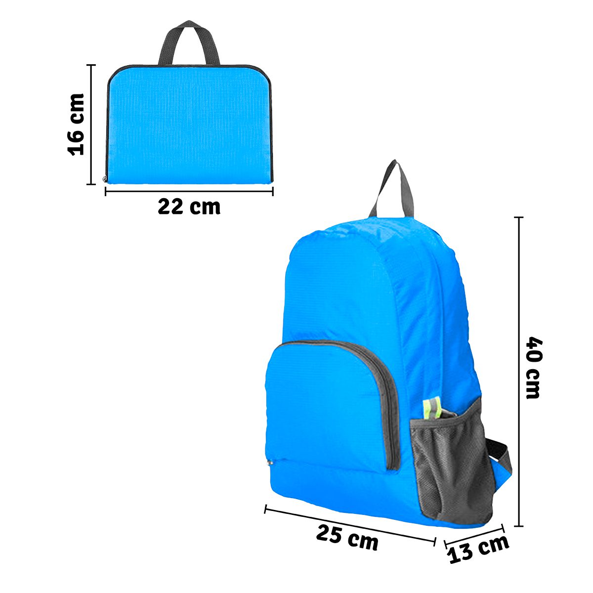 Morral Impermeable Plegable Mochila Viaje 2 Bolsillos BPLEG01