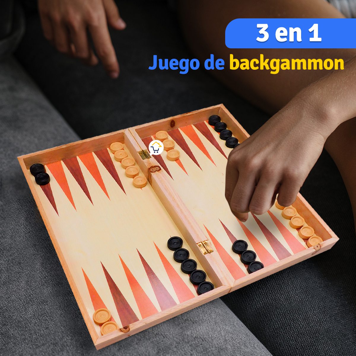 Ajedrez Juego De Mesa 3 en 1 Familiar Damas Backgammon J006