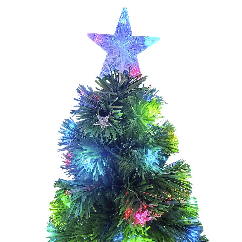 Árbol Navidad Fibra Óptica 1.8m Estrellas Tupido T797-180
