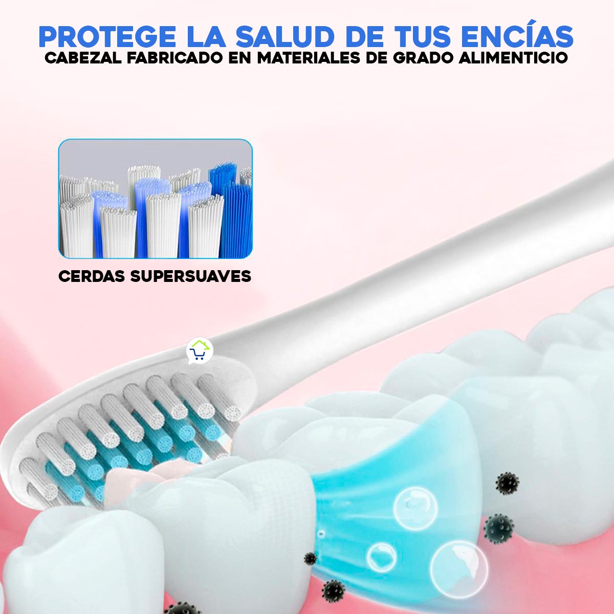 Cepillo Dental Eléctrico Recargable 4 Cabezales X-3