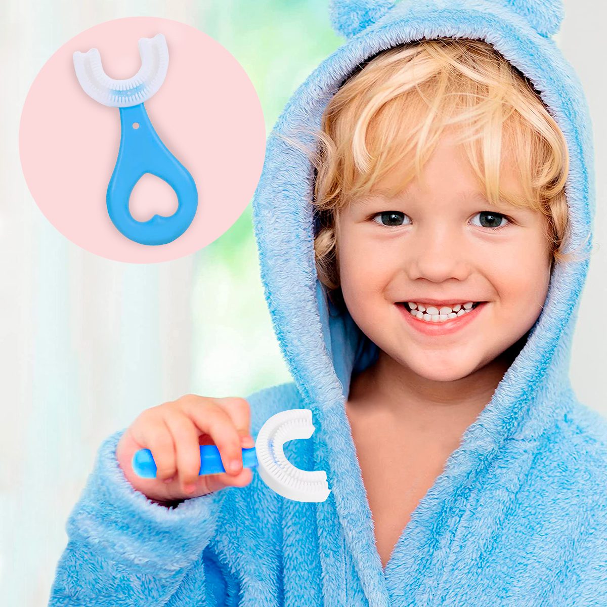 Cepillo Dientes Silicona Forma De U Bebés Niños Limpieza Oral 10PC