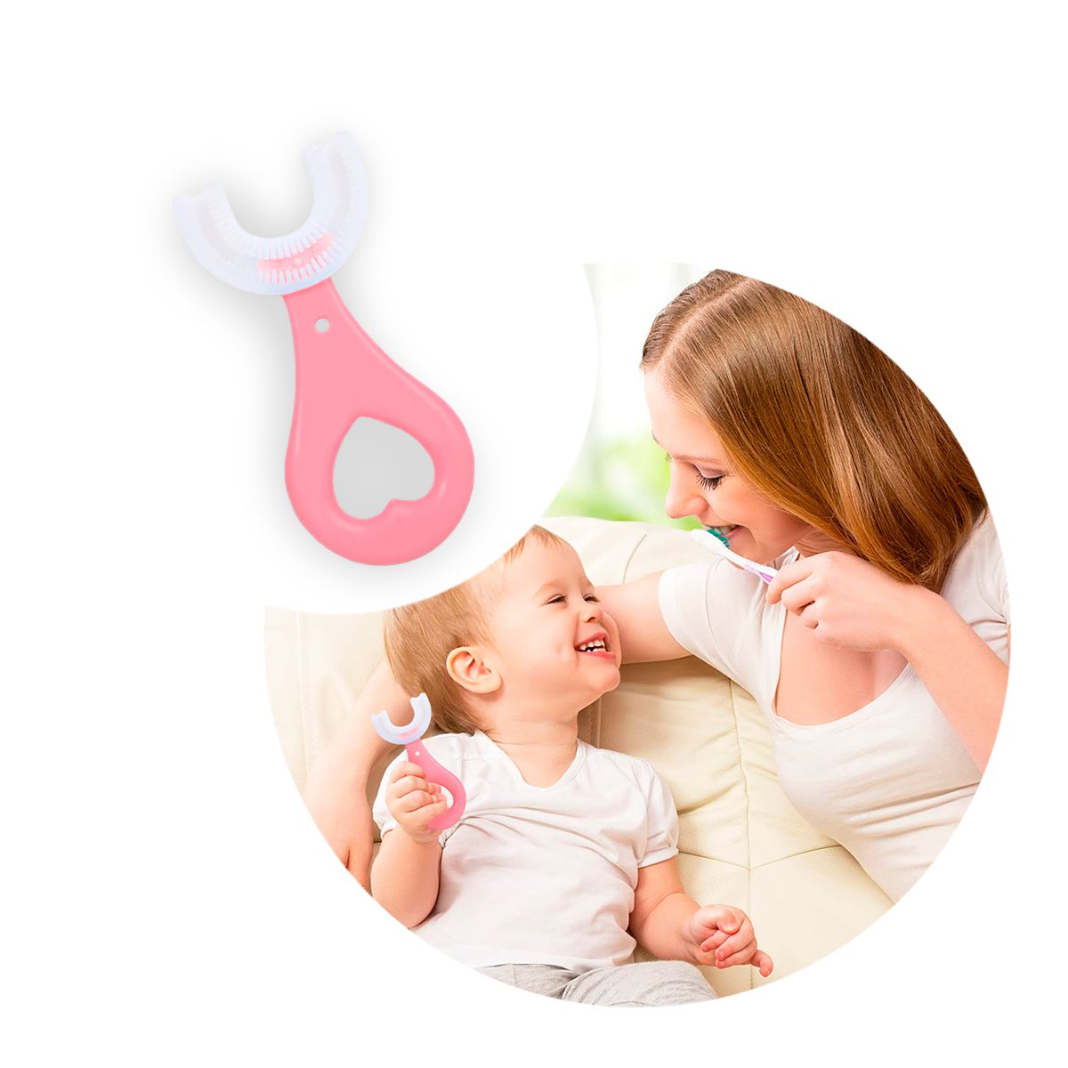 Cepillo Dientes Silicona Forma De U Bebés Niños Limpieza Oral 10PC