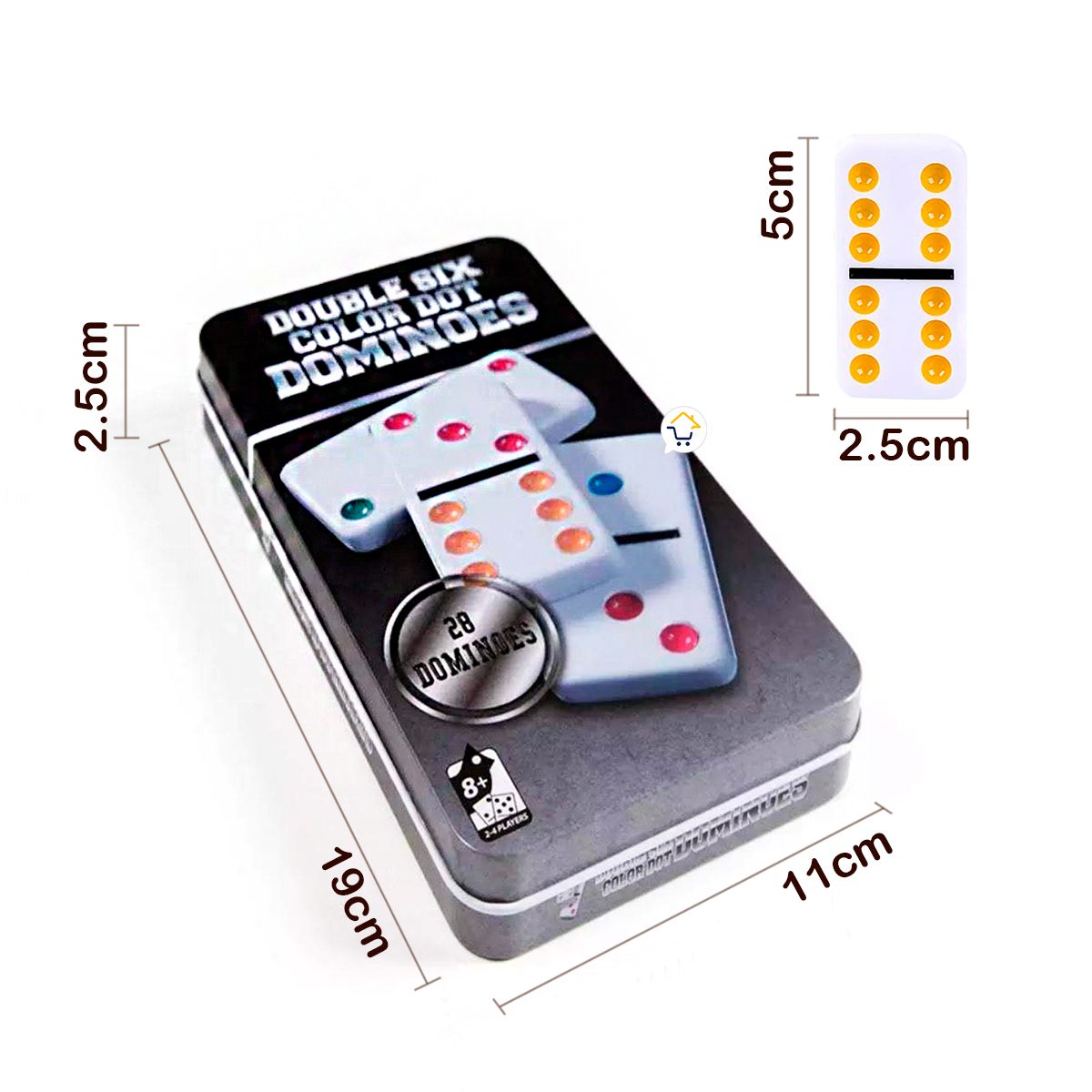 Dominó Juego de Mesa Caja Metálica Set 28 Piezas J003