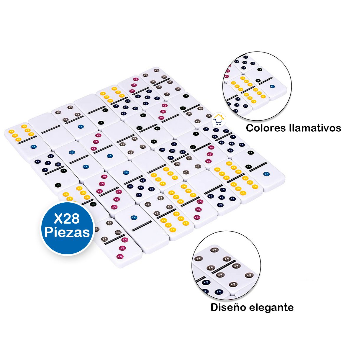 Dominó Juego de Mesa Caja Metálica Set 28 Piezas J003