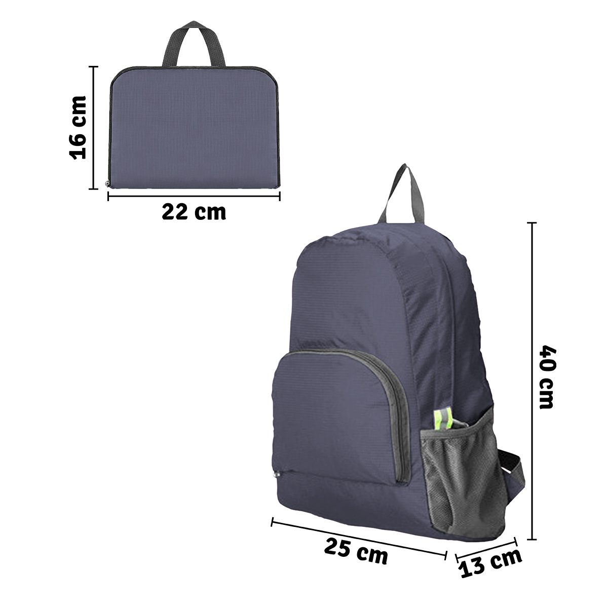 Morral Impermeable Plegable Mochila Viaje 2 Bolsillos BPLEG01