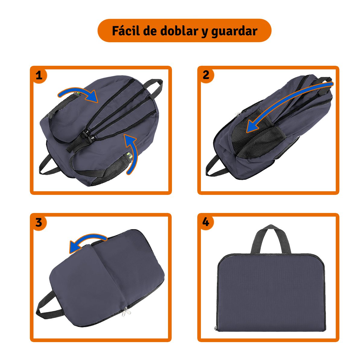 Morral Impermeable Plegable Mochila Viaje 2 Bolsillos BPLEG01