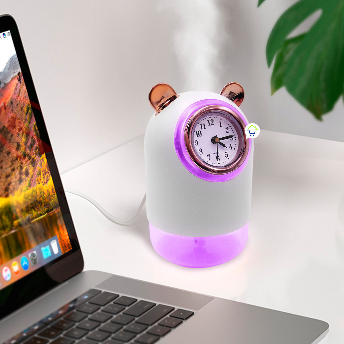 Humidificador Reloj Atomizador Lámpara LED Difusor Aroma H216