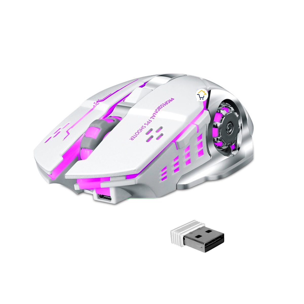 Mouse Inalámbrico LED Gamer Alta Velocidad Recargable Q13