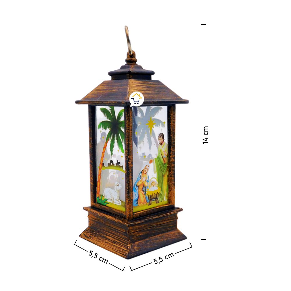 Pesebre Farol Vela Navideño Café Luz LED Navidad 0462VLC