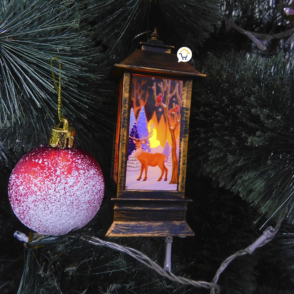 Pesebre Farol Vela Navideño Café Luz LED Navidad 0462VLC
