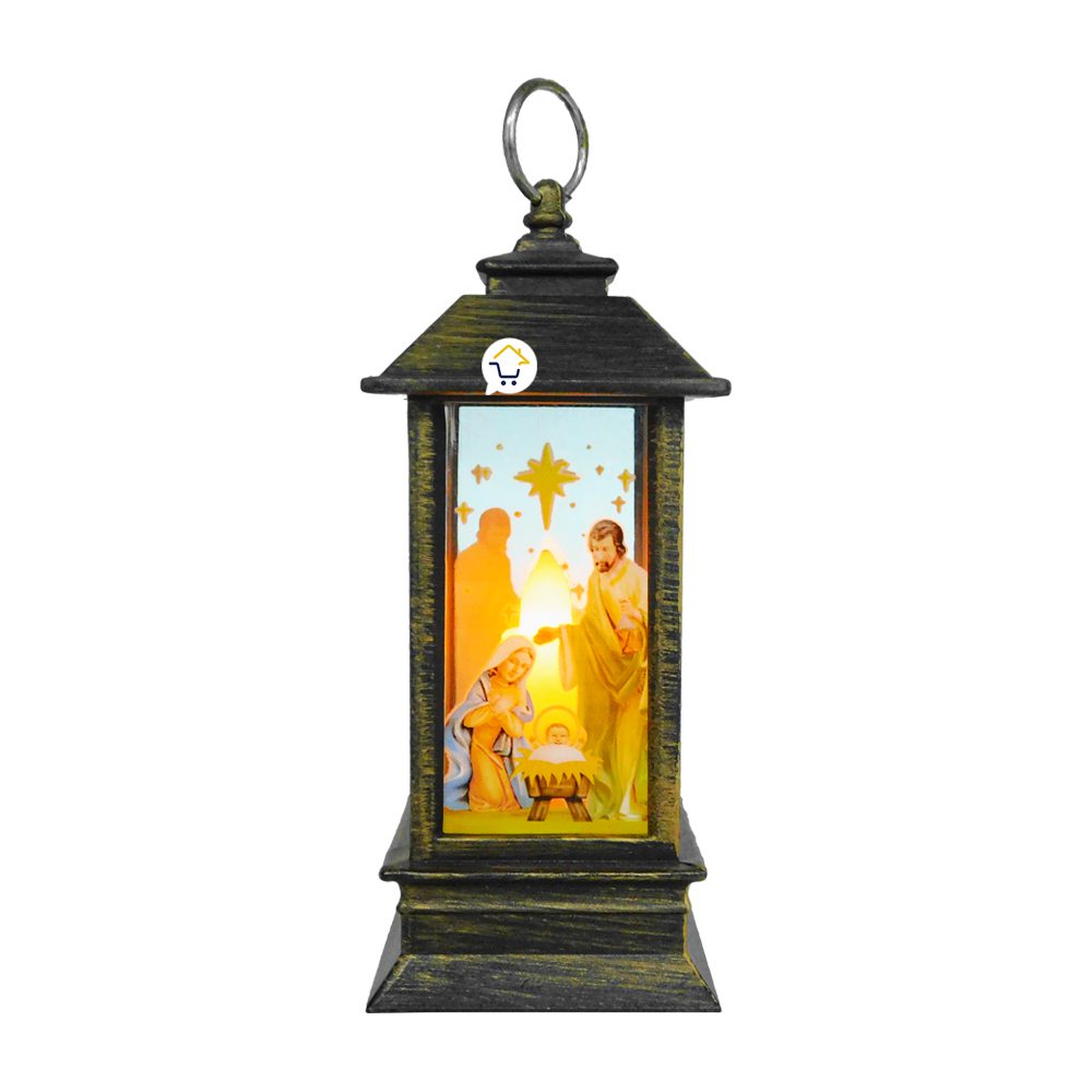 Pesebre Farol Vela Navideño Café Luz LED Navidad 0462VLC