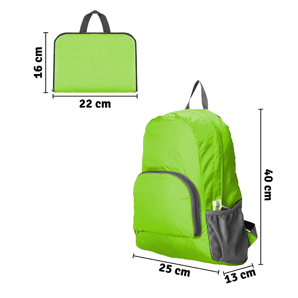 Morral Impermeable Plegable Mochila Viaje 2 Bolsillos BPLEG01