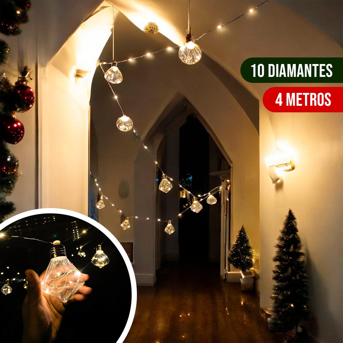 Luces Micro Led 4 M Diamante X10 Bombillos Navidad JN35