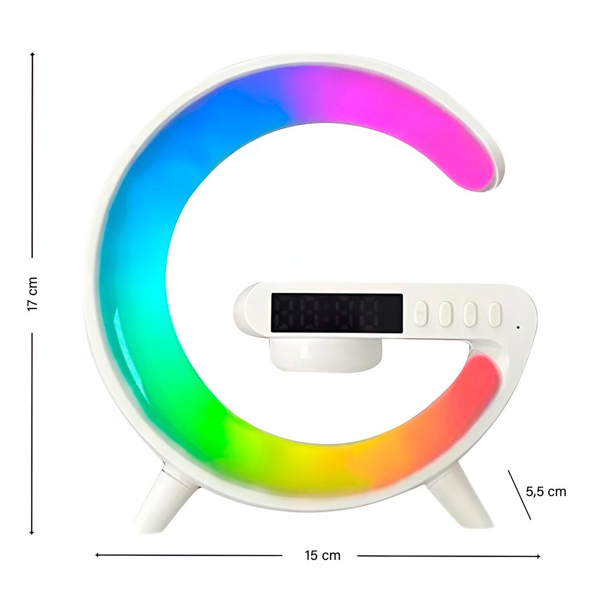 Parlante Bluetooth Cargador Inalámbrico Lámpara RGB Reloj Despertador G63