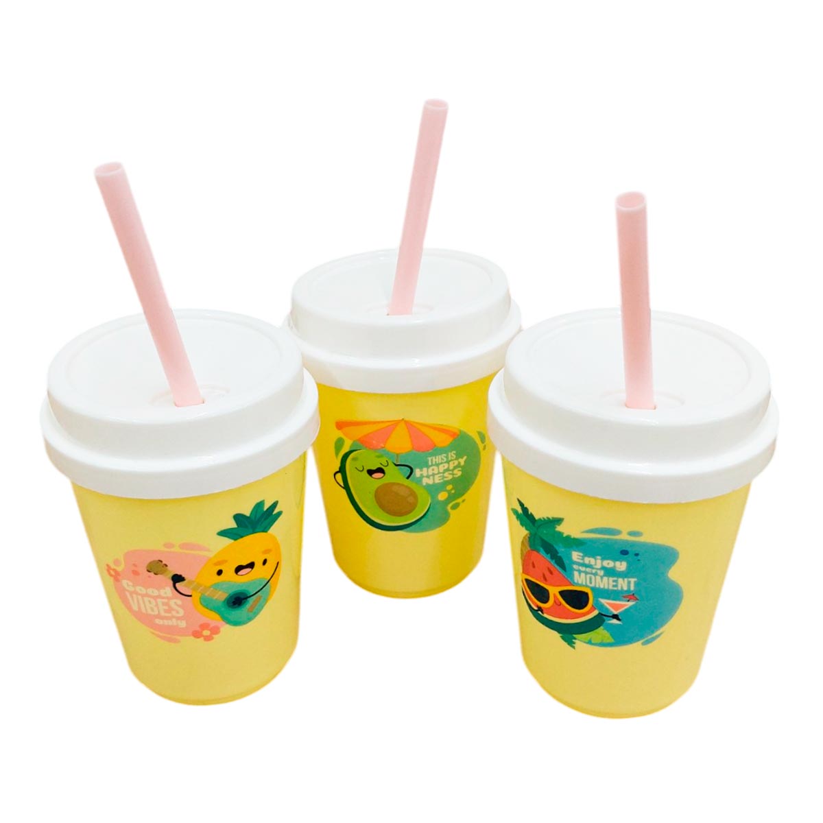 Vasos X3 Infantil Portátil Pitillo Tapa Tipo Café 978-802C-5E