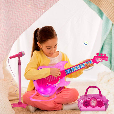 Guitarra Eléctrica + Micrófono + Parlante Musical Luces y Sonido Juguete HD-771