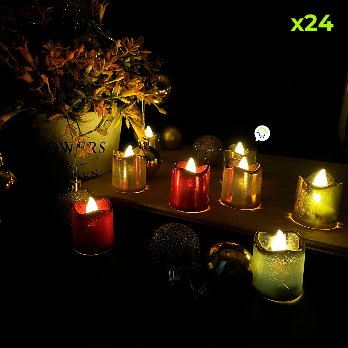 Velas LED X24 Colores Perlados Decoración Hogar 🕯️ CVEL9