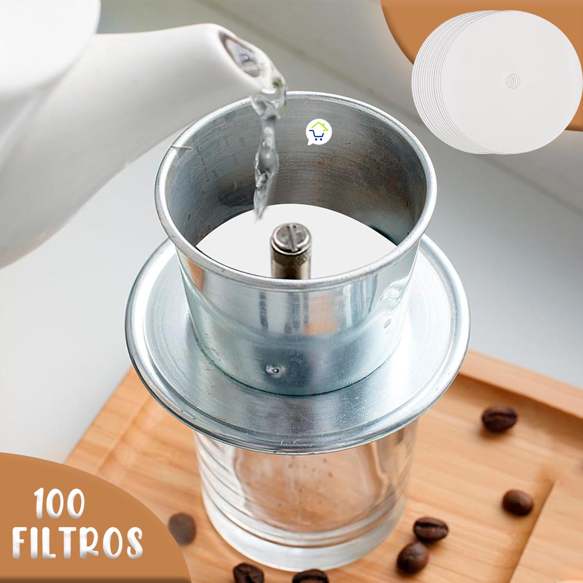 Filtro Para Cafetera X100 De Papel Natural Desechable F-7