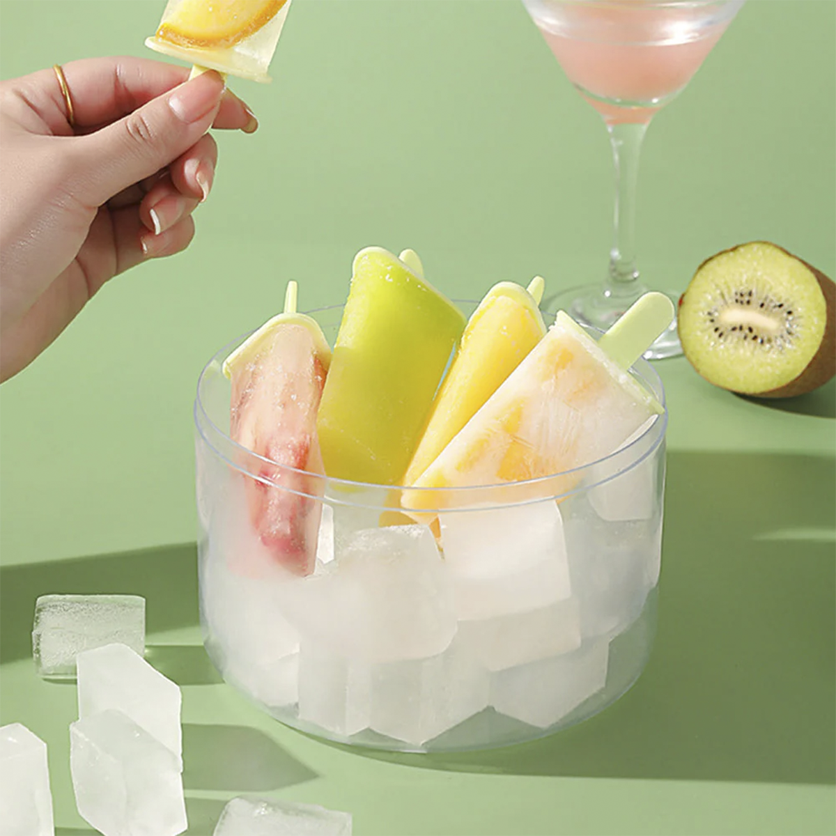 Molde para Helados Reutilizable 8 Puestos Yogurt y Paletas Caseras ICM-AL