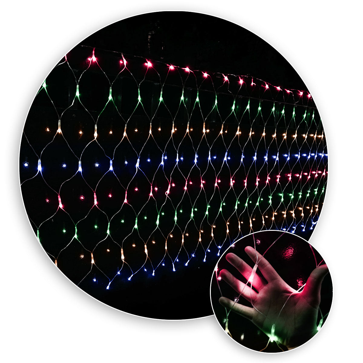 Luces Led Malla Multicolor 240 Luces Decoración Navidad 4x1 Metros 2142